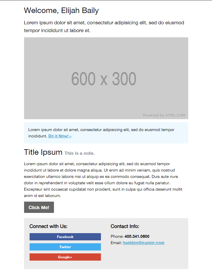 Free Html Template For Email